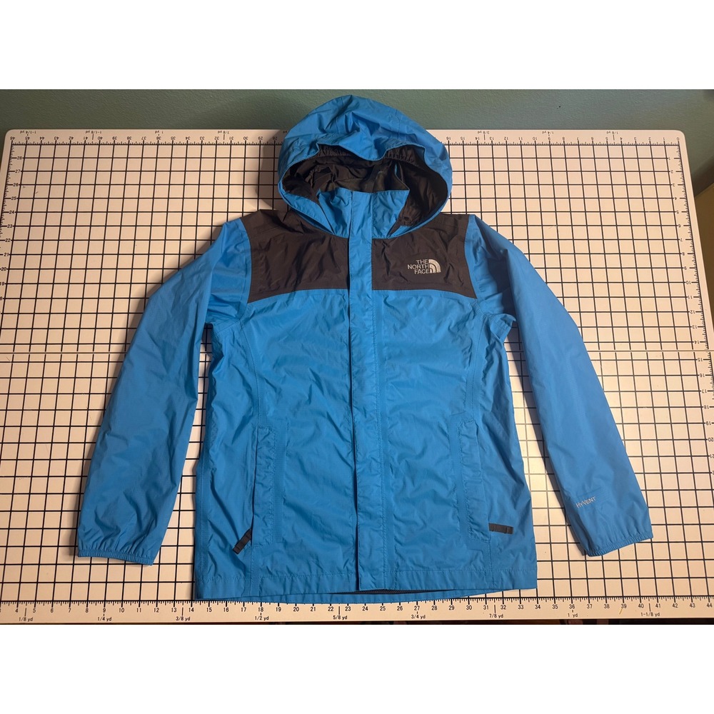The North Face Boys Resolve Reflective Jacket Blue Grey HyVent Size L 14/16